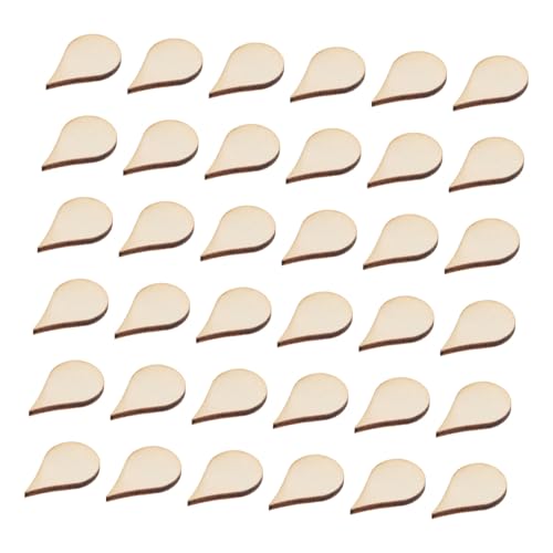 EPIGEIST 50 Stück Wasser Tropfen Form Holzscheiben für DIY Basteln Handgemachte Holzanhänger Umweltfreundliche Holzchips zum Dekorieren und Geschenke Gestalten von EPIGEIST