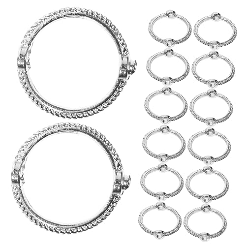 EPIGEIST 50Stücke Runde Perlenrahmen für Schmuckherstellung Metallverbinder mit Doppelloch Design für Armbänder und Silberfarben Langlebig und Hautfreundlich von EPIGEIST
