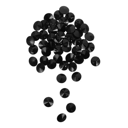 EPIGEIST 50Stücke Schwarze Runde Acryl Kristall Knöpfe für Dekoration Basteln Kleidung Modisches Design Vielseitig Einsetzbar Zuverlässige Befestigung von EPIGEIST