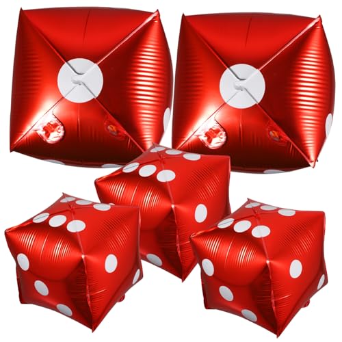 EPIGEIST 5Stücke Würfelfolienballons Themenparty Deko Ballons für Geburtstagsfeiern Jahre Partys und Poker Events Einfach zu Verwenden und Stilvolle von EPIGEIST