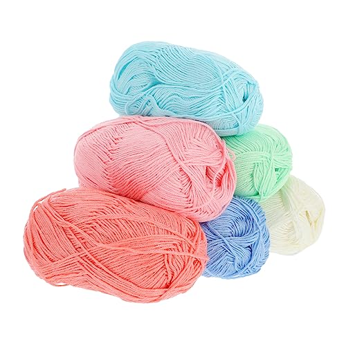 EPIGEIST 6 Rollen Baumwollgarn für Häkeln und Stricken Mitteldickes Atmungsaktives DIY Garn für Handgemachte Kleidung Schmuck und Wohnaccessoires Hautfreundliches Flexibles Baumwollgarn von EPIGEIST