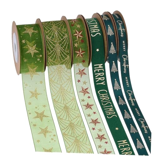 EPIGEIST 6 Rollen Grüne Drahtkantenband mit Folienprägung Weiches Dekoratives Bastelband für Weihnachtsdekoration Geschenkverpackung Blumenarrangements und DIY Hochzeitsprojekte Langlebig EPIGEIST 6 Rollen Grüne Drahtkantenband mit Folienprägung Weiches Dekoratives Bastelband für Weihnachtsdekoration Geschenkverpackung Blumenarrangements und DIY Hochzeitsprojekte Langlebig von EPIGEIST