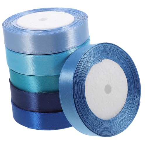 EPIGEIST 6 Rollen Satin Geschenkband in Farben Glattes Farbechtes Dekoband zum Schneiden Vielseitig für Geschenkverpackung Festival Deko und DIY Hochzeitsschleifen von EPIGEIST