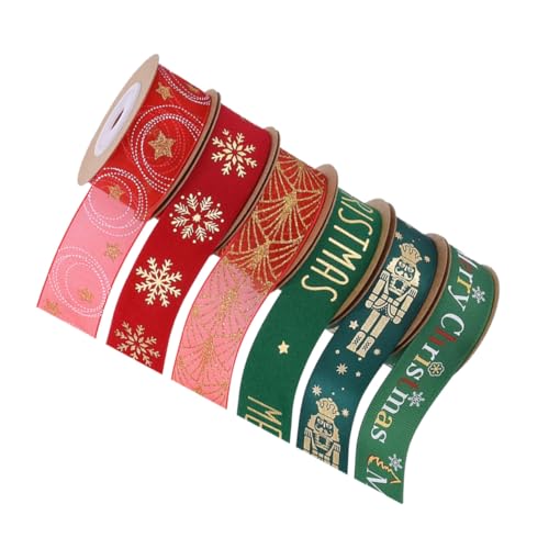 EPIGEIST 6 Rollen Teiliges Weihnachtsband Breit mit dekorativem Rand Festliche Dekorative Geschenkbandrollen Vielseitig für Geschenkverpackungen DIY Bastelarbeiten Blumenarrangements und EPIGEIST 6 Rollen Teiliges Weihnachtsband Breit mit dekorativem Rand Festliche Dekorative Geschenkbandrollen Vielseitig für Geschenkverpackungen DIY Bastelarbeiten Blumenarrangements und von EPIGEIST