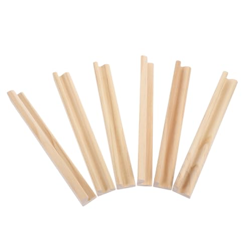 EPIGEIST 6 Stück Englische Alphabetbasis Domino Spielzubehör Brettspiel Zubehör Domino Halter Holz Domino spielkarten halter Mexikanische Eisenbahnschienen Domino-Halter Kiefernholz Beige von EPIGEIST