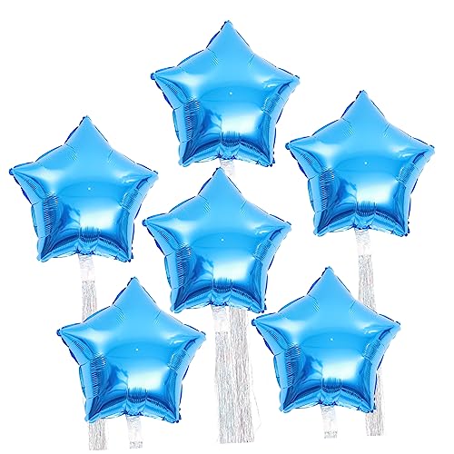 EPIGEIST 6 Stück Farbenfrohe Luftballons Partyballons Hochzeitsballons Party Folienballons Stern Folienballons Stern Heliumballon Blau von EPIGEIST