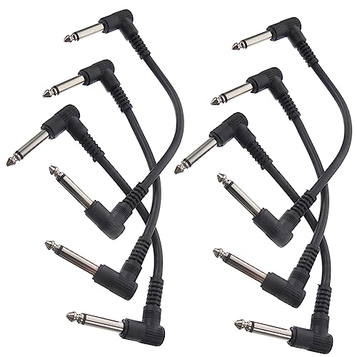 EPIGEIST 6 Stück Guitar Patchkabel Flachdesign für Einfache Lagerung und Verkabelung Stabiler Klangübertragung Geeignet für Gitarre Bass und Keyboards von EPIGEIST