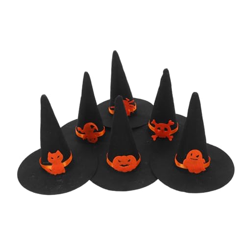 EPIGEIST 6 Stück Kleine Filz Hüte für Diy Bastelprojekte Haaraccessoires und Karnevalsparty Dekorationen mit Halloween Motiven von EPIGEIST