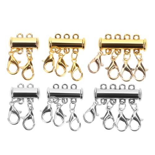 EPIGEIST 6 Stück Magnetischer Mehrfach kettenverschluss für Damen Mehrschichtige Schmuckverbinder Verhedderungsfreie DIY Halsketten und Armbänder Hautfreundlich Elegant und Praktisch von EPIGEIST