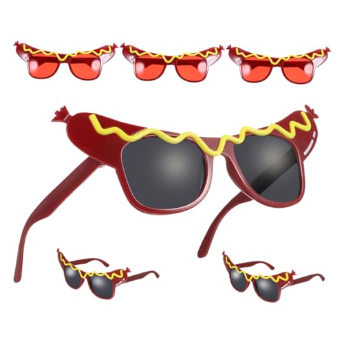 EPIGEIST 6 Stück Teiliges Hot Dog Party Sonnenbrillen aus Robustem mit Transparenten Gläsern Vielseitig für Halloween Geburtstagsfeiern Cosplay und Festliche Anlässe Witziges Fotorequisit von EPIGEIST