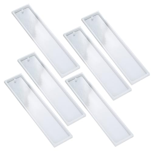 EPIGEIST 6 Stück Teiliges Silikon gießform Lesezeichen aus Epoxidharz Rechteckige DIY Bastelform Langlebige Flexible Silikonmoulds für Individuelle Handwerksprojekte von EPIGEIST