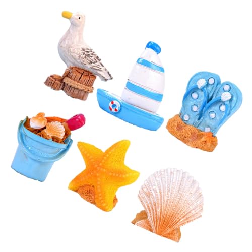 EPIGEIST 6 Teiliges Heimdekor Tischdekor Nautische Dekoration Muscheldekor Nautische Party Dekorationen Unterwasser Party Dekorationen Strand Accessoires Strand Raumdekor von EPIGEIST