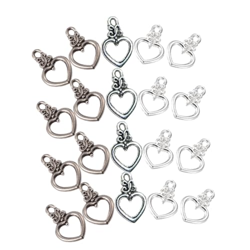 EPIGEIST 60 Sätze Teiliges DIY Schmuck Herzform Langlebige Legierung Toggle Verschlüsse in Antiksilber Antikgrün und Silber Vielseitige Schmuckverbinder für Armband Halskette Kreative von EPIGEIST