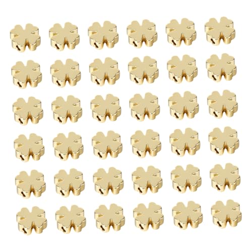 EPIGEIST 60 Stück Teiliges Gold Alloy Spacer Perlen Glatt Vierblättriges Kleeblatt Schmuckzubehör für DIY Armbänder Halsketten Basteln EPIGEIST 60 Stück Teiliges Gold Alloy Spacer Perlen Glatt Vierblättriges Kleeblatt Schmuckzubehör für DIY Armbänder Halsketten Basteln von EPIGEIST
