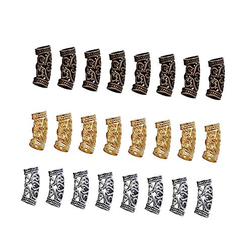 EPIGEIST 60 Stück Vintage Dreadlocks Schmuck mit Holzmaserung Legierung Abstandshalter Perlen für DIY Armbänder und Zubehör Antik Silberoptik für Kreative Bastelprojekte von EPIGEIST