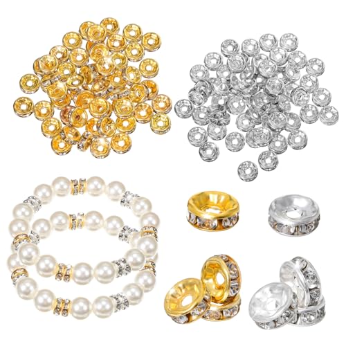 EPIGEIST 600 Stück Perlen Spacer Schmuckperlen mit Strass Glitzer Metall Abstandshalter für Armbänder und Halsketten DIY Schmuckherstellung Kleine Dekorative Perlen für Bastelbedarf EPIGEIST 600 Stück Perlen Spacer Schmuckperlen mit Strass Glitzer Metall Abstandshalter für Armbänder und Halsketten DIY Schmuckherstellung Kleine Dekorative Perlen für Bastelbedarf von EPIGEIST