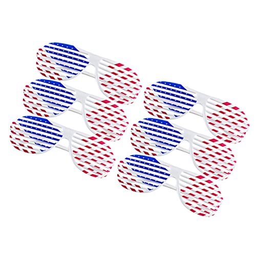 EPIGEIST 6St Shutter-Brille - Amerikanische Flagge - Shutter Shades Partybrille schnapsgläser Shutter- Shutterbrille mit amerikanischer Flagge Plastik von EPIGEIST
