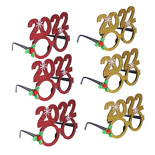 EPIGEIST 6stücke Neujahrsbrille Lustige Partybrille Für Silvester Kreative Kostümaccessoires Für Unvergessliche Feiern Für Freunde Und Familie von EPIGEIST