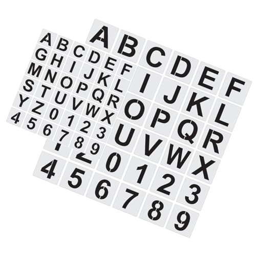 EPIGEIST 72 Stück Teiliges Wiederverwendbares Buchstaben und Zahlen Schablonen aus Robustem Pet Kompakt und Leicht für Vielseitiges Malen und DIY Kunstprojekte Geeignet für Bastelfreunde von EPIGEIST