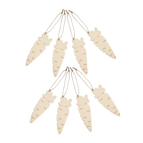 EPIGEIST 8 Stück Karotten Holzsplitter Anhänger Ornamente Zum Aufhängen DIY Dekoration Ostern Unbehandeltes Holzhandwerk Unbehandeltes Holzdekor Holz Token von EPIGEIST