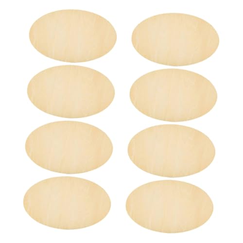 EPIGEIST 8 Stück Ovale Holzspäne Holzscheiben Holzhandwerk Für Souvenirs Unvollendetes Holzhandwerk Holzformen Holzschmuck Zum Bemalen Unlackierte Holzplatte Schild Aus Holz Beige Buchsbaum von EPIGEIST