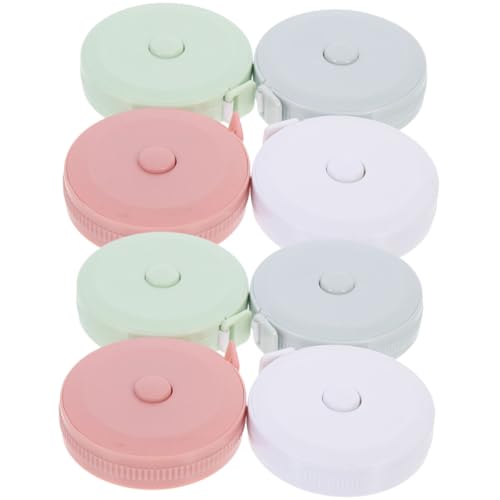 EPIGEIST 8 Stück Teiliges Mini Maßband Retractable Körpermaßband Flexibel Tragbar mit Druckknopf Präzise Messung für Nähen Kleidung Schneiderbedarf in Weiß Blau Grün von EPIGEIST