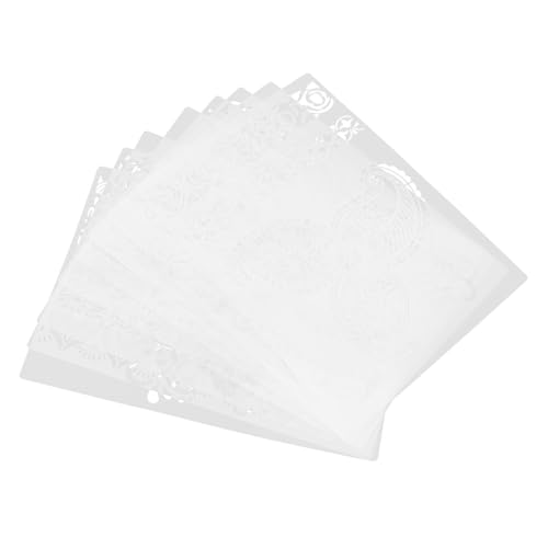 EPIGEIST 8 Stück Teiliges Vintage Blumen Schablonen aus Pet Wiederverwendbare DIY Wandschablonen für Malerei Scrapbooking Möbel und Textildekoration Hollow out Muster für Kreative von EPIGEIST