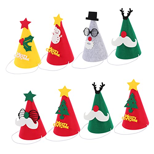 EPIGEIST 8 Stück Teiliges Weihnachtsmützen aus Filz für Erwachsene Lustige Cartoon Designs Weihnachtliche Partydekoration Bequeme Festliche Hüte Zufällige Auswahl von EPIGEIST