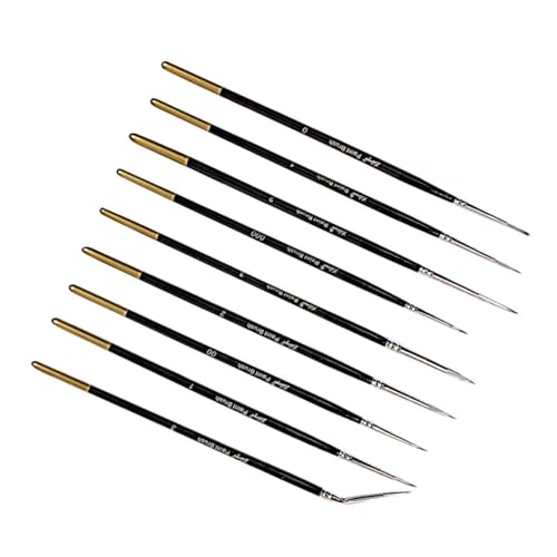EPIGEIST 9 Stück Teiliges Nylon zeichenpinsel für Aquarell Öl Acryl Malerei Feinste Linienführung Professionelle Präzision Vielseitige Pinsel für Detailliertes Miniaturzeichnen und von EPIGEIST