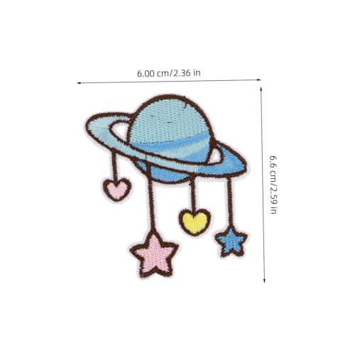 EPIGEIST 9 Stück Teiliges Selbstklebender Niedlicher Stick patches mit Stern Hase und Planet DIY Applikationen für Kleidung Hüte Rucksäcke zum Reparieren und Verzieren von Textilien von EPIGEIST