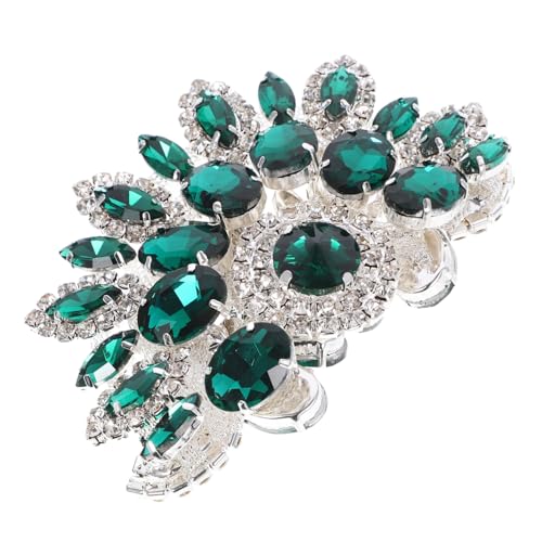 EPIGEIST Ab farbige Strass Applikation mit Krallenfassung Kreative Blumenform DIY Brosche und Reparatur aufnäher für Kleidung Hüte Taschen Hautfreundlich und Langlebig Grün silber von EPIGEIST