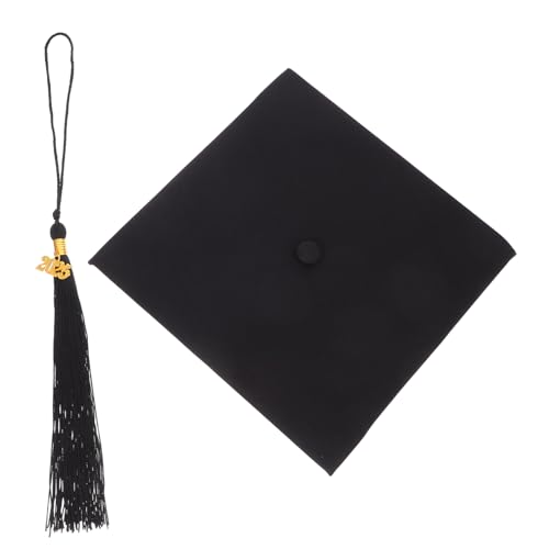 EPIGEIST Abiturmütze Seniorenhüte College-abschlussdekorationen Mütze Für Den Abschluss 2025 Abschlusskappe Und Quaste Kappendekorationen Für Den Abschluss Diplom-kappe Black Polyester von EPIGEIST
