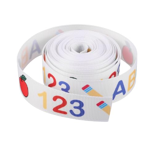 EPIGEIST Back To School Ripsband Breit Yards Geschenkband mit Fröhlichen Mustern für DIY Basteln Geschenkverpackung Haarschleifen und Saisonale Deko Mädchen Jungen von EPIGEIST