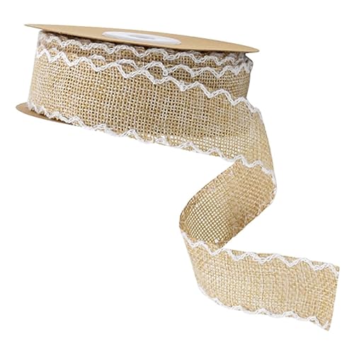 EPIGEIST Beige Leinenband Yards Welliges Dekorationsband für DIY Blumenarrangements Verpackung und Feiern für Partys Hochzeiten und Garten Dekoration von EPIGEIST