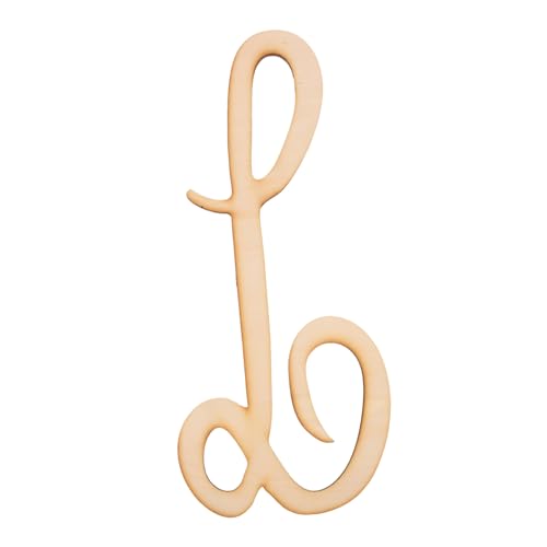 EPIGEIST Buchstabendekoration aus Holz groß LED Wandbuchstaben Brief kursiv unfertige Holzbuchstaben Alphabet Riesige Buchstaben für die Wanddekoration Buchstaben von EPIGEIST