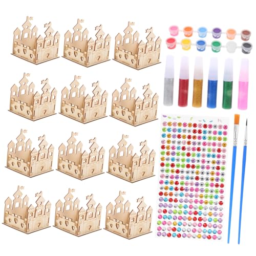 EPIGEIST DIY Holz Schloss Bastelset für Unbemaltes Teiliges Prinzessinnen Castle aus Natürlichem Holz mit Farben Goldglitterkleber Pinseln und Strasssteinen Malspielzeug Kreativität EPIGEIST DIY Holz Schloss Bastelset für Unbemaltes Teiliges Prinzessinnen Castle aus Natürlichem Holz mit Farben Goldglitterkleber Pinseln und Strasssteinen Malspielzeug Kreativität von EPIGEIST