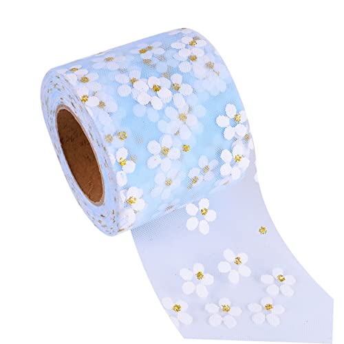 EPIGEIST DIY Netzband mit Kleinem Pflaumenblütenmuster Handgefertigtes Leichtes Tüllband für Haaraccessoires und Kleidungsdekoration Himmelblau von EPIGEIST