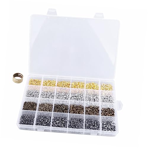 EPIGEIST DIY Schmuckzubehör Set mit Fächern Geschlossenen und Offenen Ringen Hummerverschlüssen Ring und Zange für Kreative Bastelprojekte Zuhause von EPIGEIST