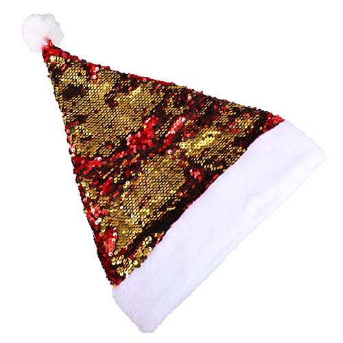 EPIGEIST Erwachsene Weihnachtsmütze mit Pailletten Festliches Weihnachtsaccessoire für Partys Glänzende Rote und Goldene Farbwechsel Mütze von EPIGEIST