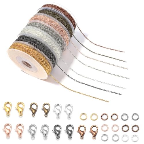 EPIGEIST Gliederkette Schmuck Bastelset mit Kette Karabinerverschlüssen Verbindungsringen Farben DIY Armband Halsketten Zubehör EPIGEIST Gliederkette Schmuck Bastelset mit Kette Karabinerverschlüssen Verbindungsringen Farben DIY Armband Halsketten Zubehör von EPIGEIST