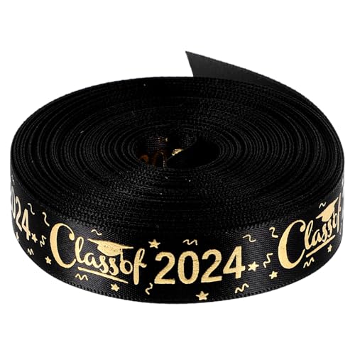 EPIGEIST Goldfarbenes Satin Geschenkband Breit Polyester Schleifenband für Party und Abschlussdeko Dekoratives Geschenkverpackungsband mit Abschlussmotiv Wiederverwendbar und Vielseitig von EPIGEIST