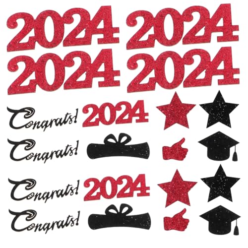 EPIGEIST Graduation Party Konfetti Bunte Tischdeko mit Sternen Daumen Doktorhut Motiven für Abschlussfeier Partydekoration und Diy Bastelideen von EPIGEIST
