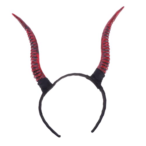EPIGEIST Halloween Haarreif mit rotschimmernden Antilopenhörnern Kreativer Gothic Kopfschmuck für Kostüm und Party Events Stilvoller Haarschmuck für Halloween Cosplay Geburtstage Leicht von EPIGEIST