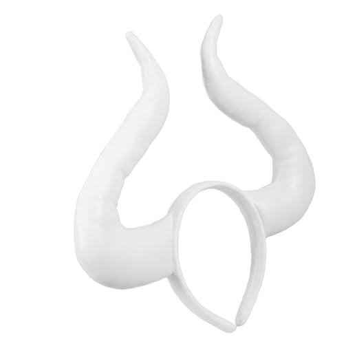 EPIGEIST Halloween-Teufels-Stirnband Halloween Stirnbänder Halloween-Kopfbedeckung Kleid halloween haarschmuck halloween kopfbedeckung Stirnband für Halloween Cosplay-Stirnbänder Stoff Weiß von EPIGEIST