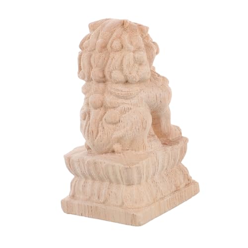 EPIGEIST Handgeschnitzte Holzlöwenfigur Vintage Stil Filigrane Tischdekoration und Vielseitiges Wohnaccessoire für Innenräume Historisch Inspiriertes Kunsthandwerk mit Detailreicher von EPIGEIST