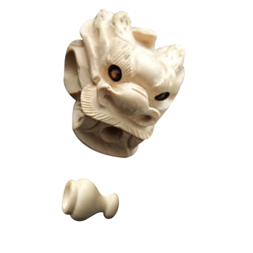 EPIGEIST Handgeschnitzter Holz drachen Anhänger DIY Charms Buchsbaum Dragon Kopf Leichte Holzkette Schmuckzubehör für Schlüsselanhänger Armband und Bastelarbeiten Gelb von EPIGEIST