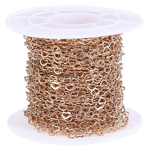 EPIGEIST Herz Gliederkette Breit Kupfer DIY Schmuckkette für Pulloverkette Armband Valentinstag Vielseitige Bastelkette für Halsketten Anhänger und Accessoires von EPIGEIST