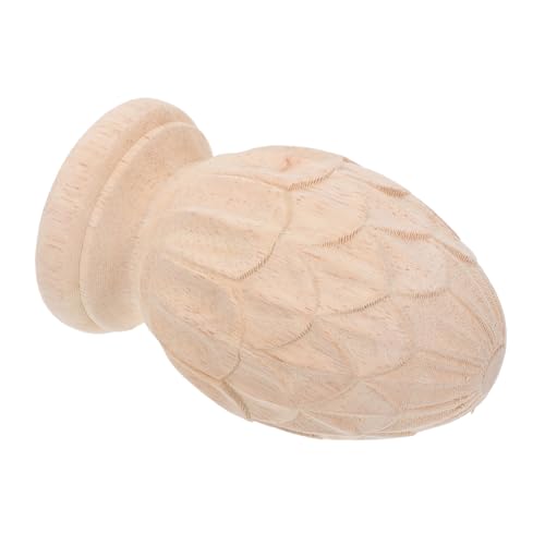 EPIGEIST Holzsäulenaufsatz Geschnitzter Ananas Form Finial für Treppen und Pfosten Europäischer Stil Holzornament Vielseitige Dekorative Holzspitze für Haus und Handwerk von EPIGEIST