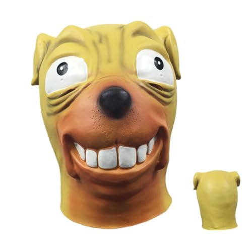 EPIGEIST Lustige Hundekopfmaske aus Latex Realistisch Geformt Atmungsaktiv und Hautfreundlich für Halloween Karneval Tanzpartys Kostüm und Festveranstaltungen Unisex Geeignet von EPIGEIST