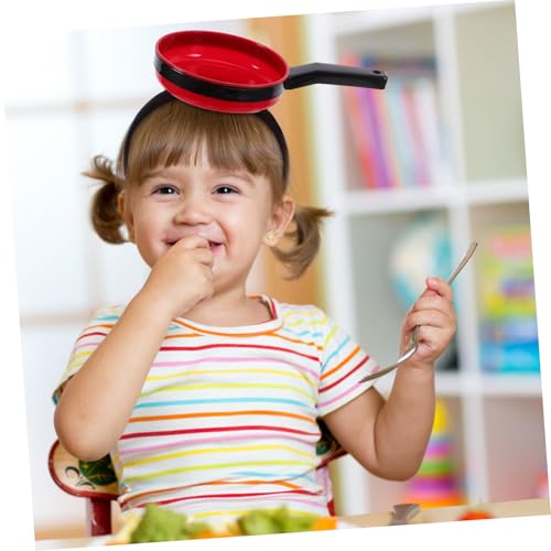 EPIGEIST Lustiges Pfannen Haarband Rot Simulierter Bratpfannen Stirnband für Partys Geburtstage Fotoshootings Weiches Stoffmaterial Bequemes Zubehör für Haartypen von EPIGEIST